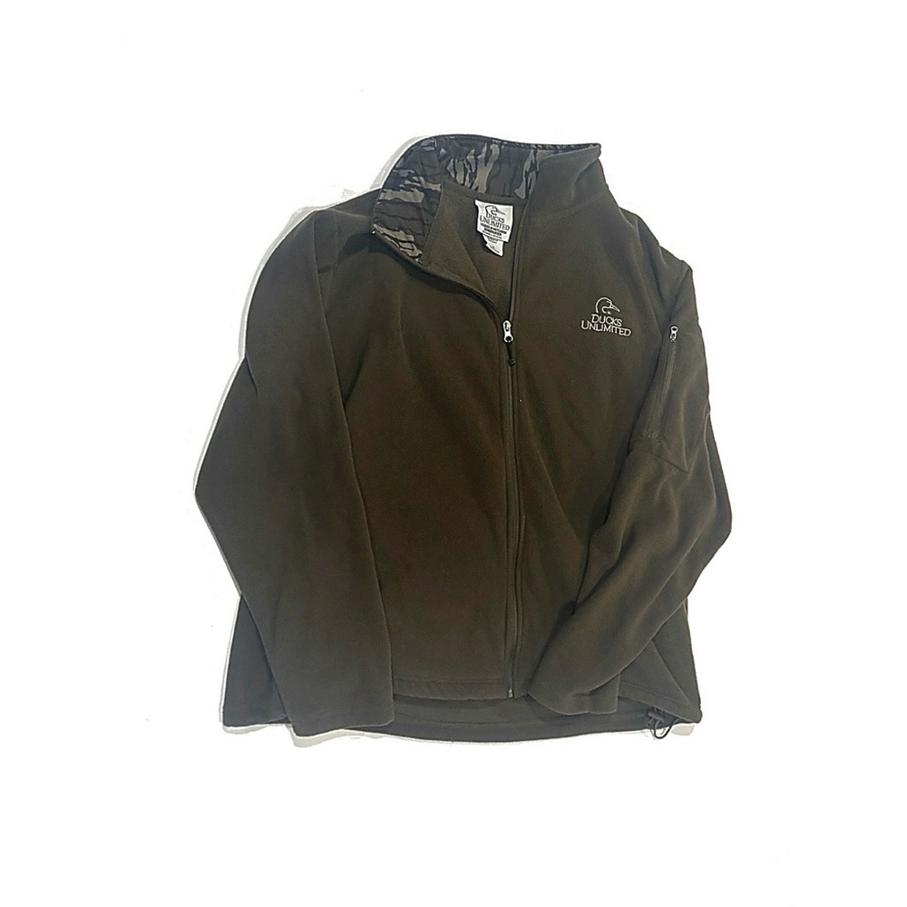 Ducks Unlimited Fleece‎ Jacket Size XL Brown Full Zip Outdoor Hunting